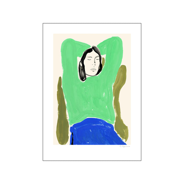 Sitting in Green and Blue — Art print by The Poster Club x Rosie McGuinness from Poster & Frame