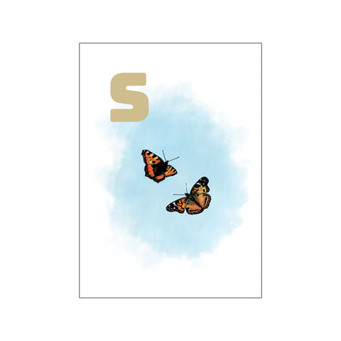 S Blue Sommerfugl — Art print by Tinasting from Poster & Frame