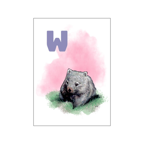 W Peach Wombat — Art print by Tinasting from Poster & Frame