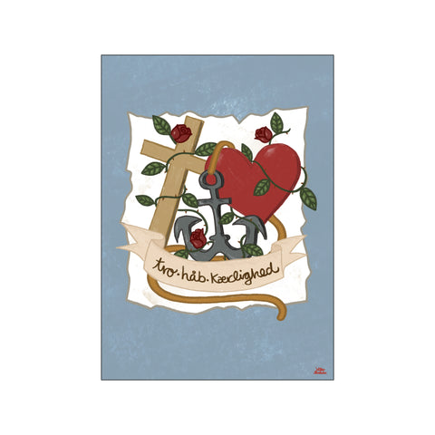 Tro, håb, kærlighed — Art print by Willero Illustration from Poster & Frame