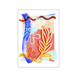 Blue and Orange Abstract Leaf Collage 3 — Art print by Violets Print House from Poster & Frame