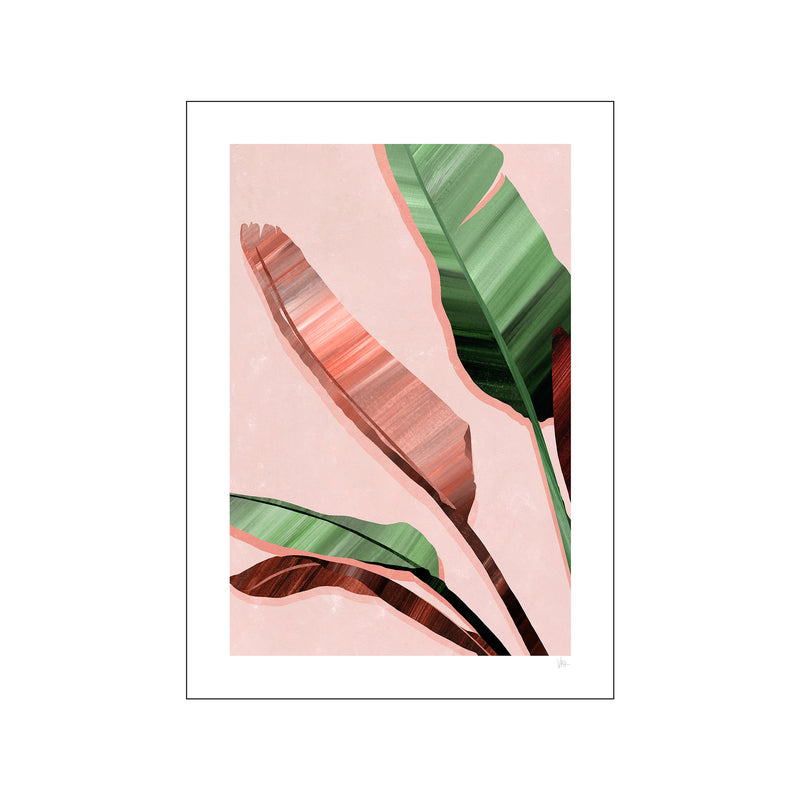 Pink and Green Banana Leaves — Art print by Violets Print House from Poster & Frame