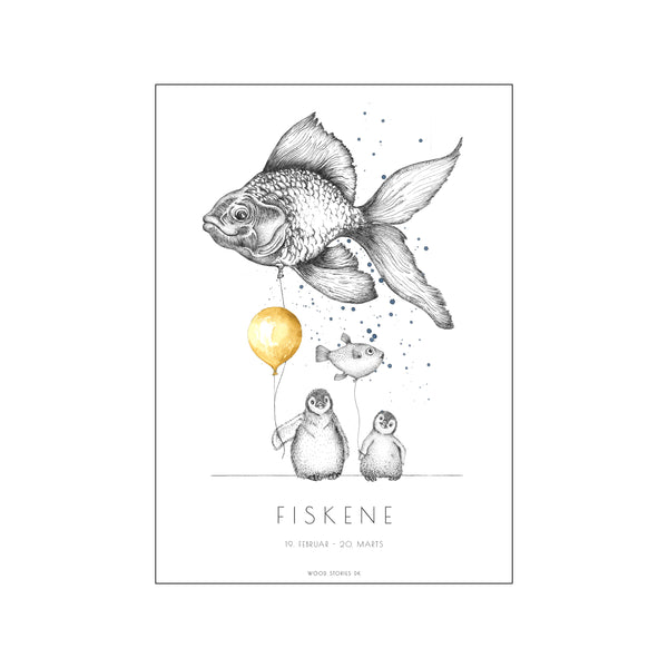 STJERNETEGNSPLAKAT - FISKENE — Art print by Wood Stories from Poster & Frame