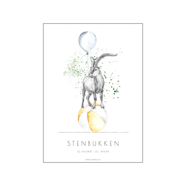 STJERNETEGNSPLAKAT - STENBUKKEN — Art print by Wood Stories from Poster & Frame