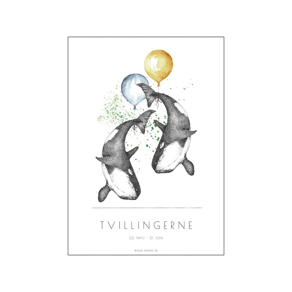 STJERNETEGNSPLAKAT - TVILLINGERNE — Art print by Wood Stories from Poster & Frame