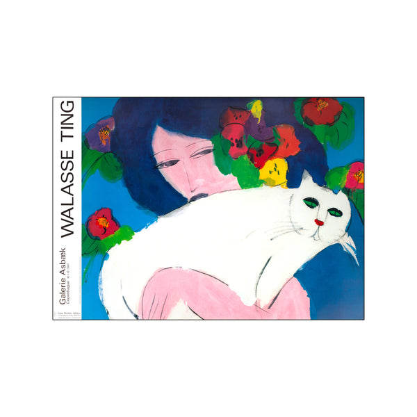 Galerie Asbæk Copenhague 1987 - Girl with a Cat — Art print by Walasse Ting from Poster & Frame
