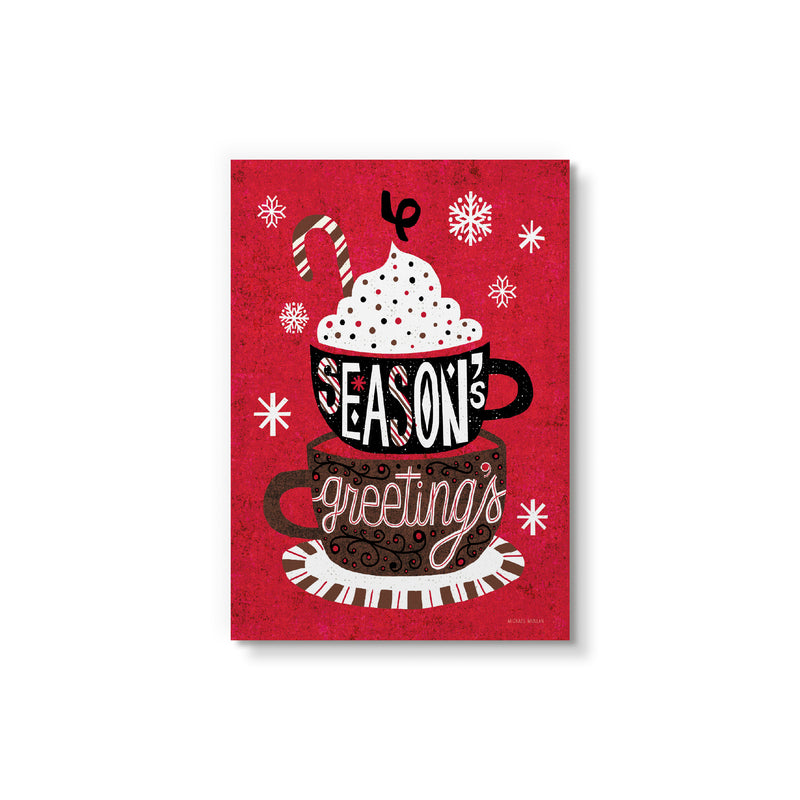 Festive Holiday Cocoa Seasons Greetings V2 Art Card B2c Poster And Frame 