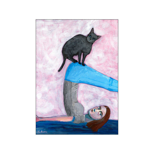 Yoga with my cat — Art print by Sharyn Bursic from Poster & Frame