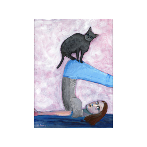 Yoga with my cat — Art print by Sharyn Bursic from Poster & Frame
