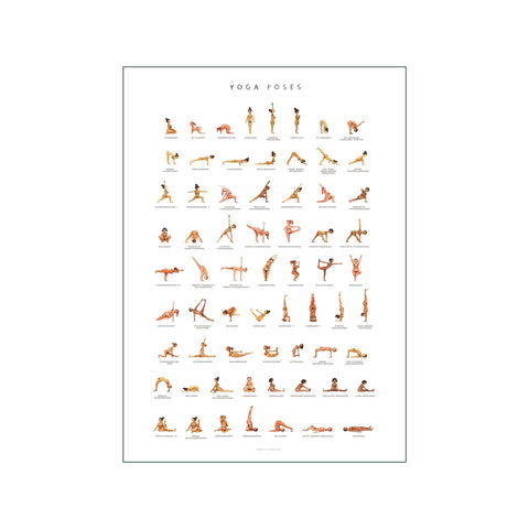 Póster De Yoga Laminado - 18 Asanas Ilustradas Con Instrucciones Paso A Paso - 24x36 Pulgadas - Ideal Para Estudio O Gimnasio