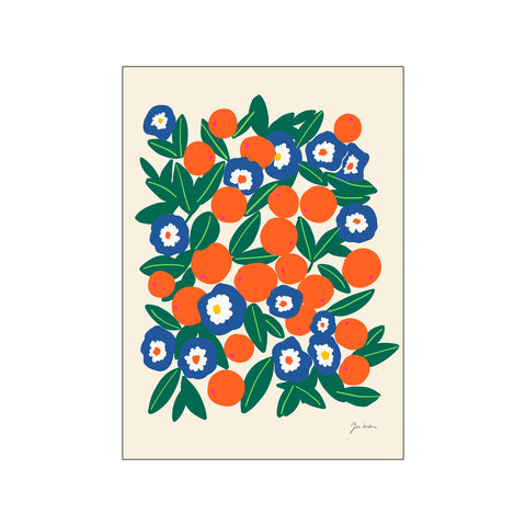 Zoe - Oranges and flowers — Art print by PSTR Studio from Poster & Frame