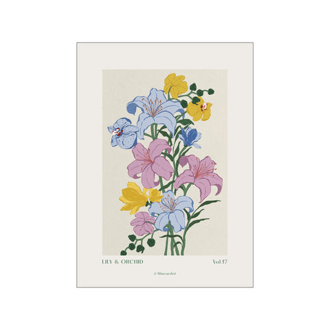 Lily and Orchid - Colorful Botanical Print