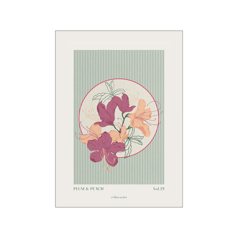 Plum and Peach - Azalea botanical print