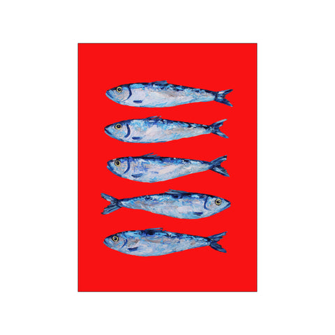 Sardines Berry Red — Art print by Alice Straker from Poster & Frame