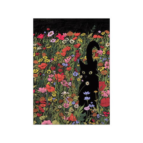 Black Meadow Cat — Art print by Affordable Art Prints x EC Mazur from Poster & Frame