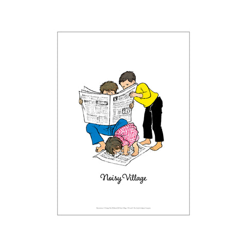 Reading the Newspaper – Noisy Village — Art print by Astrid Lindgren from Poster & Frame