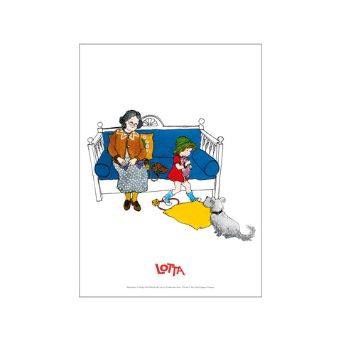 Grandma on the Couch – Lotta — Art print by Astrid Lindgren from Poster & Frame