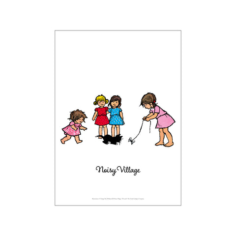 Playing with the Kitten – Noisy Village — Art print by Astrid Lindgren from Poster & Frame