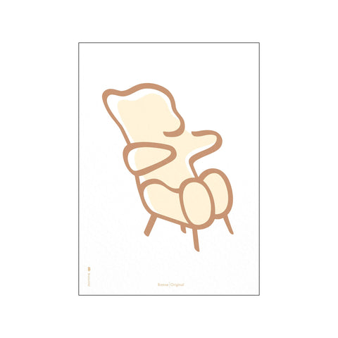 Bamse Streg Hvid — Art print by Brainchild from Poster & Frame