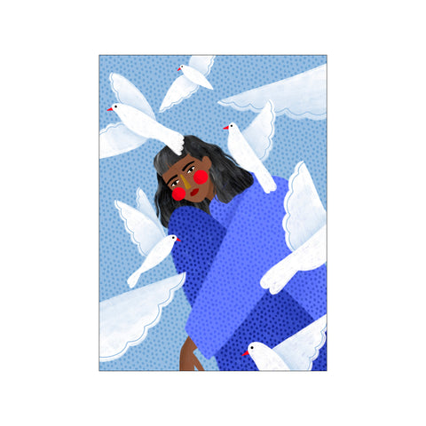 Peaceful Woman and Doves