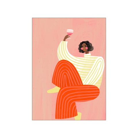 The Woman With The Glass of Wine — Art print by Bea Muller from Poster & Frame