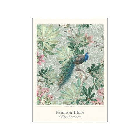 Peacock Paradise Garden Flowers — Art print by Bloomery Decor from Poster & Frame
