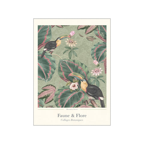 Tropical garden toucans and passiflora — Art print by Bloomery Decor from Poster & Frame