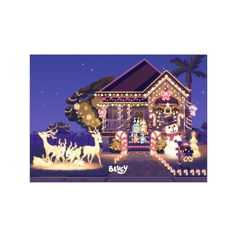 Bluey - Christmas Lights at home — Art print by Bluey from Poster & Frame