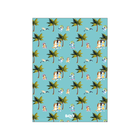 Bluey - Palm Stroll Aqua — Art print by Bluey from Poster & Frame