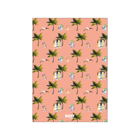 Bluey - Palm Stroll Coral — Art print by Bluey from Poster & Frame