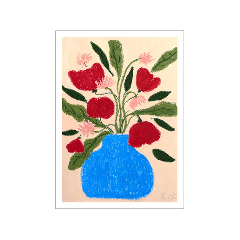 Blue vase poppies — Art print by Camilla Bergqvist from Poster & Frame