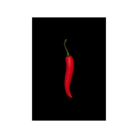 Chili on Black — Art print by PLAKATfar from Poster & Frame