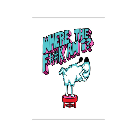 Where the f##k am I? - Left — Art print by Copenhagen Poster from Poster & Frame