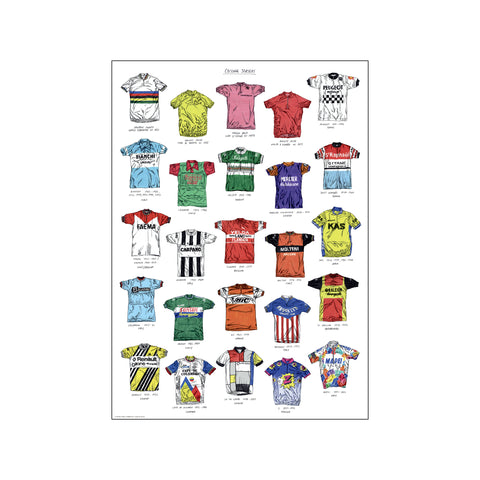 Cykelholdstrøjer — Art print by David Sparshott from Poster & Frame