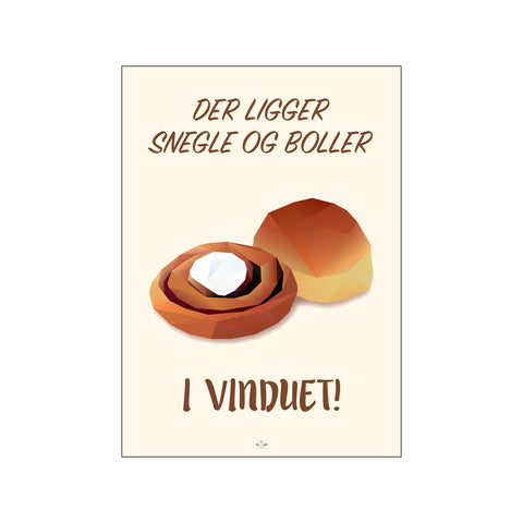 Der ligger snegle og boller — Art print by Citatplakat from Poster & Frame