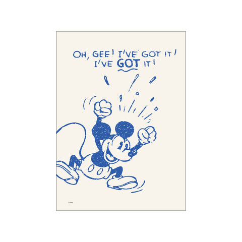 Excited Mickey Mouse in Blue Crayon Style — Art print by Disney from Poster & Frame