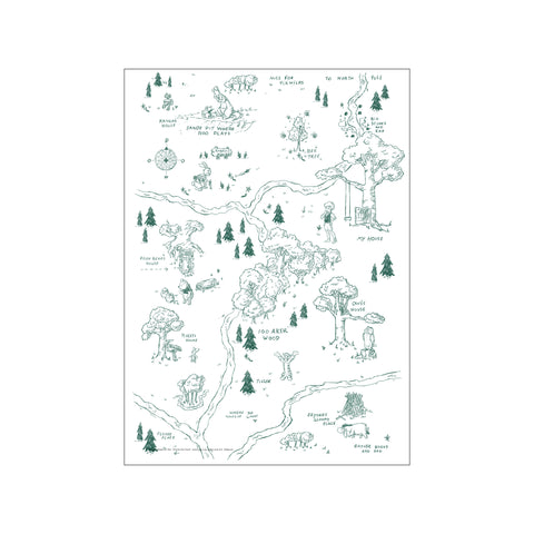 Disney's Hundred Acre Map Vintage — Art print by Disney from Poster & Frame