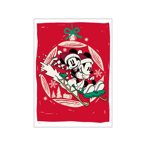 Disney - Mickey and Minnie Mouse Sleigh Ride — Art print by Disney from Poster & Frame