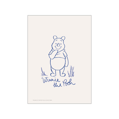 Winnie the Pooh Blue Line Smile — Art print by Disney from Poster & Frame