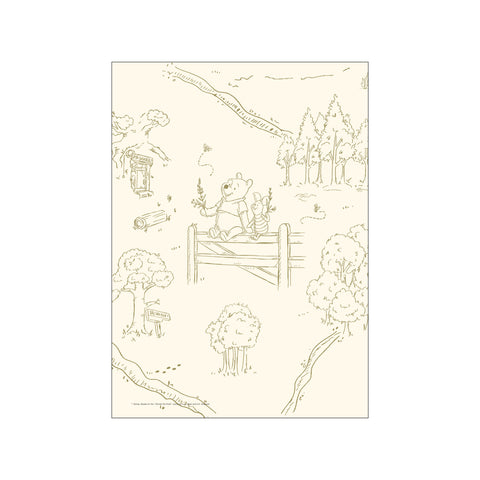 Disney's Winnie the Pooh & Piglet Scenic Fence — Art print by Disney from Poster & Frame