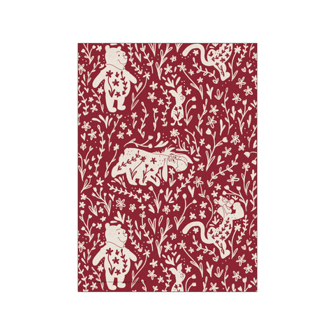 Red Floral Friends Pattern — Art print by Disney from Poster & Frame