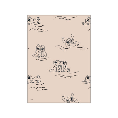 Disney - Stitch & Angel Line Pattern — Art print by Disney from Poster & Frame