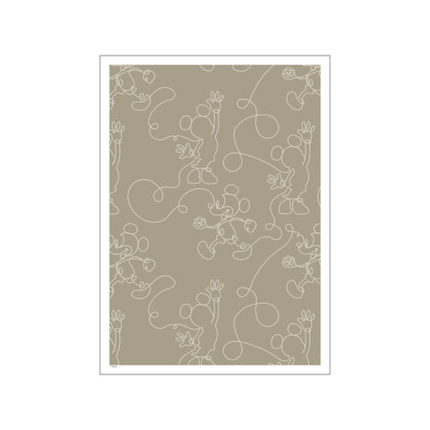 Disney – Mickey Mouse Green & White Outline — Art print by Disney from Poster & Frame