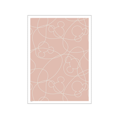 Disney - Mickey Mouse Pink & White Outline — Art print by Disney from Poster & Frame