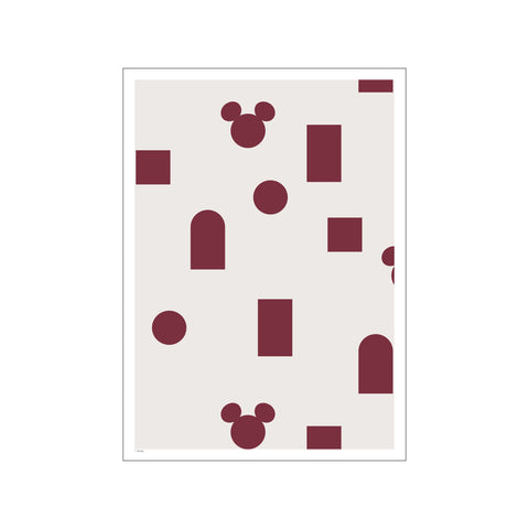 Red Shapes Mickey - Split Motif 1 — Art print by Disney from Poster & Frame