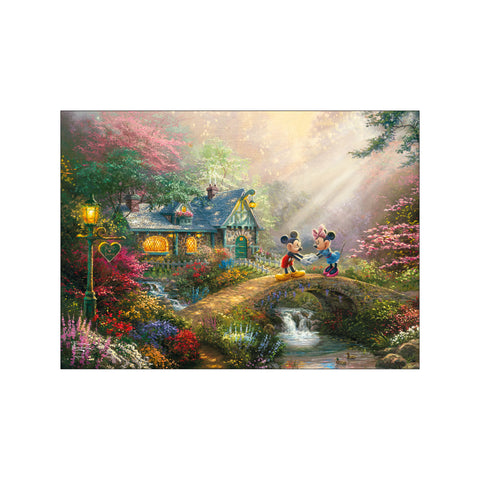 Disney - Mickey and Minnie Mouse - Sweetheart Bridge — Art print by Disney x Thomas Kinkade from Poster & Frame