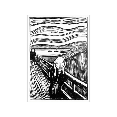 Edvard Munch "Skriget" sort-hvid