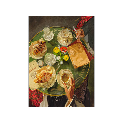 Croissants ad Cafe de Flore — Art print by Ekaterina Zagorska from Poster & Frame