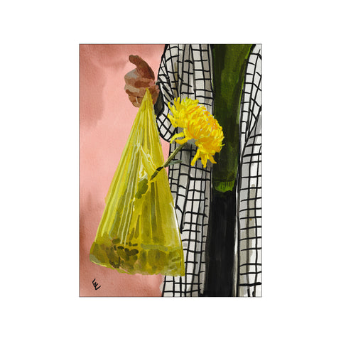Yellow flower, plastic bag — Art print by Ekaterina Zagorska from Poster & Frame