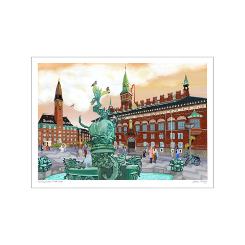 Rådhuspladsen Golden Hour — Art print by Emma Forsberg from Poster & Frame